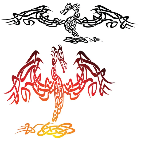 Tatouage Dragon — Image vectorielle