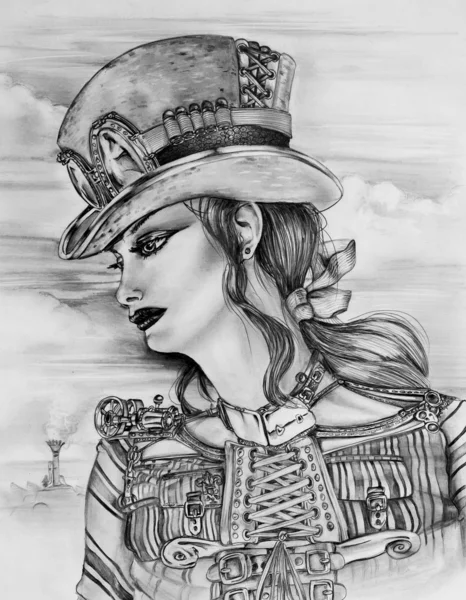 Steampunk vrouw — Stockfoto