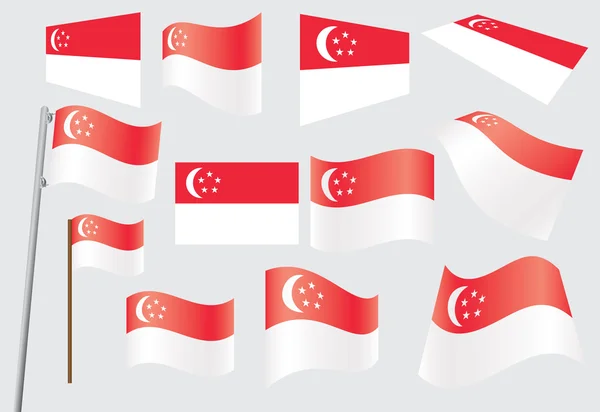 Bandeira de Singapore — Vetor de Stock