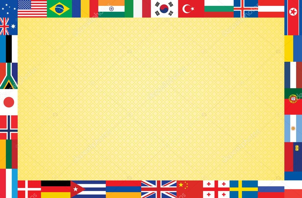 Background with frame made of flags Stock Vector Image by ©romantiche  #12016014