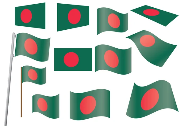 孟加拉国的旗子 — 图库矢量图片