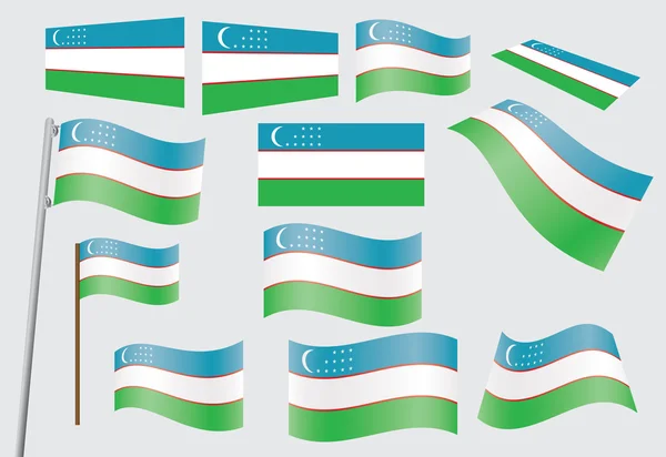 Bandeira do Uzbequistão — Vetor de Stock