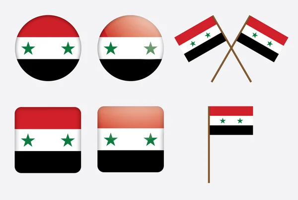 시리아의 국기와 배지 — 스톡 벡터
