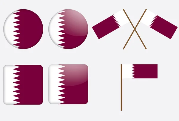 Distintivos com bandeira de Qatar — Vetor de Stock
