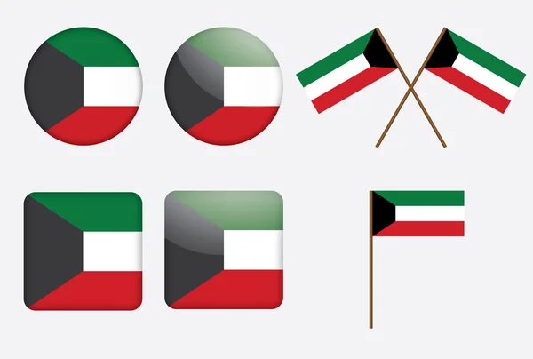 Badges avec drapeau du Koweït — Image vectorielle