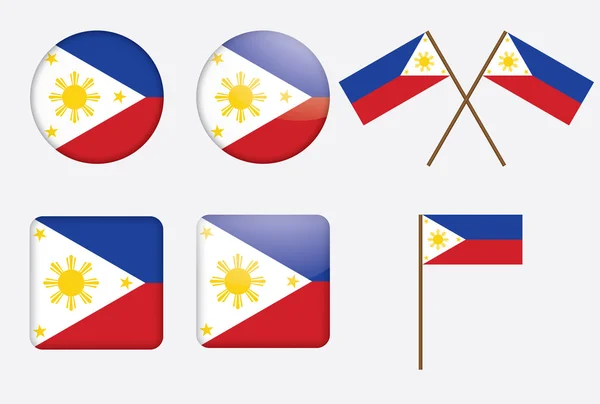 フィリピンの旗のバッジ — ストックベクタ