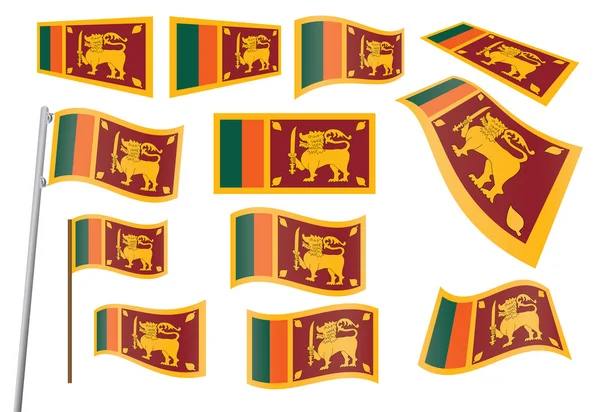 Bandeira de sri lanka — Vetor de Stock