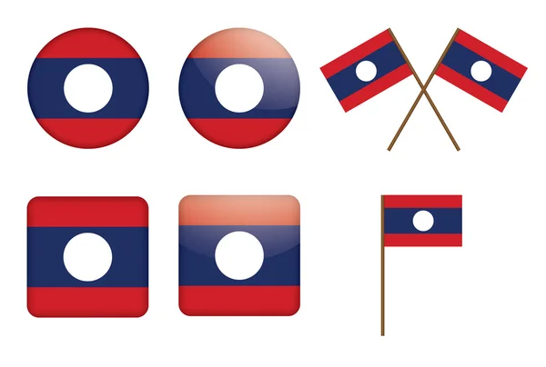 Distintivos com bandeira de Laos —  Vetores de Stock