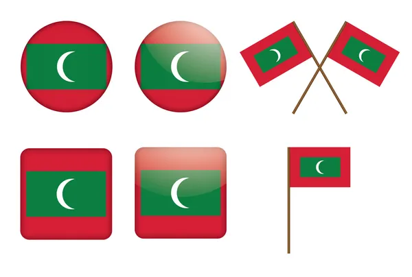 Knopies met vlag van de Maldiven — Stockvector