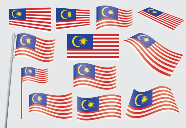 Bandera de malaysia — Vector de stock