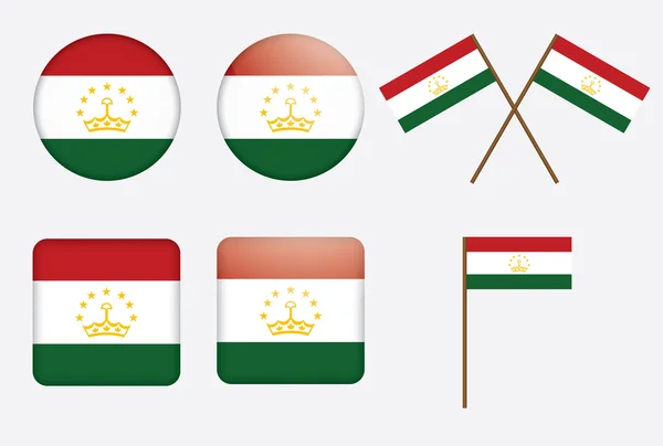 Knopies met vlag van Tadzjikistan — Stockvector