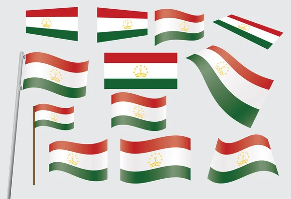 Bandeira do tajiquistão — Vetor de Stock