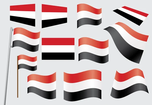 Bandiera dello Yemen — Vettoriale Stock
