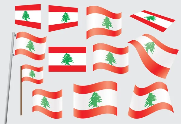 Vlag van Libanon — Stockvector