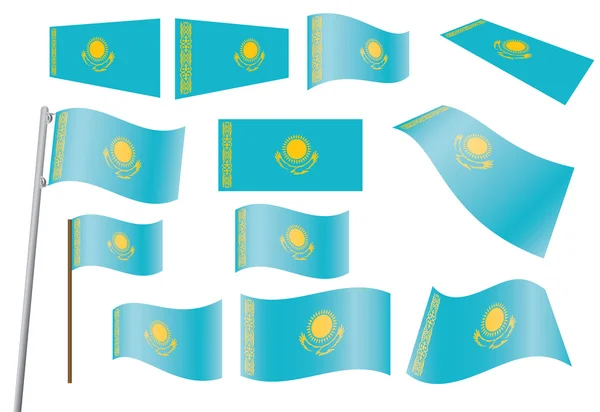 Flagga kazakhsta — Stock vektor