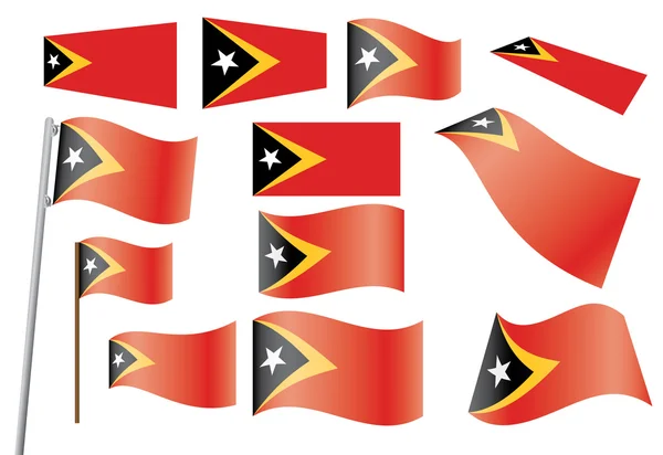 Vlajka Východního Timoru — Stockový vektor