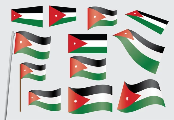 ヨルダンの旗 — ストックベクタ