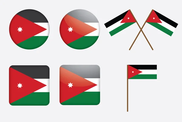 Badges avec drapeau de Jordanie — Image vectorielle