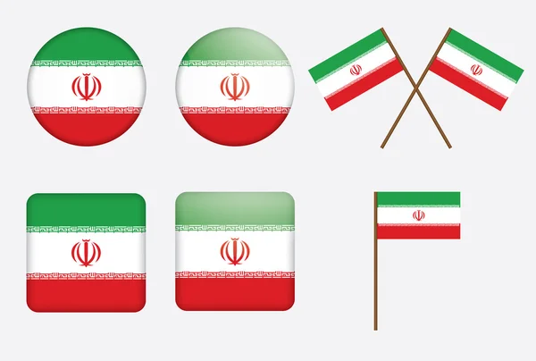 Distintivi con la bandiera di Iran — Vettoriale Stock