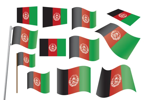 Bandeira do Afeganistão — Vetor de Stock
