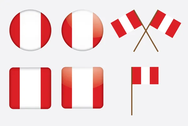 Odznaky s vlajka peru — Stockový vektor