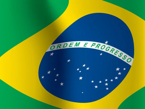 Bandera ondeada de Brazi — Vector de stock