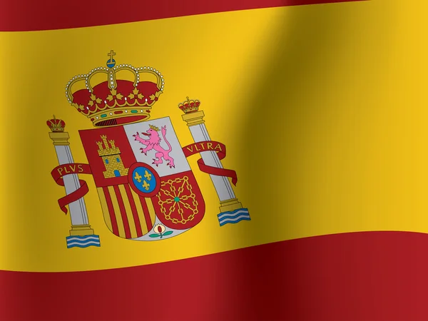 Waved flag of Spain — Stock Vector