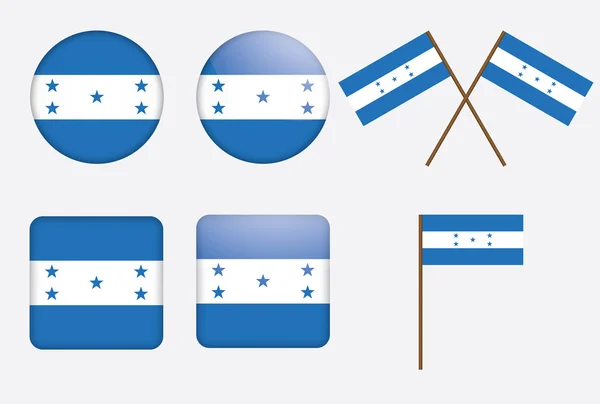Odznaky s Honduraská vlajka — Stockový vektor
