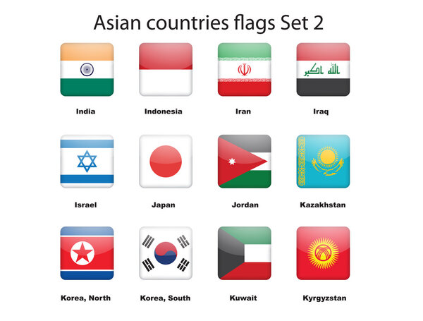 Asian countries flags Set 2