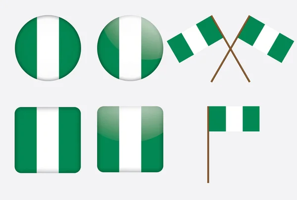 Märken med flagga i nigeria — Stock vektor