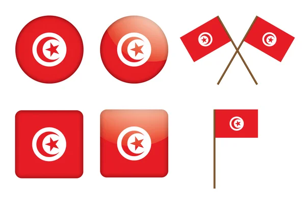 Badges avec drapeau de Tunisie — Image vectorielle