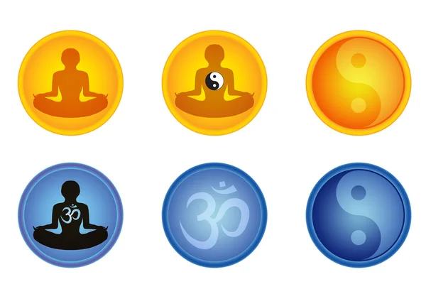 Conjunto de signos de meditación — Archivo Imágenes Vectoriales