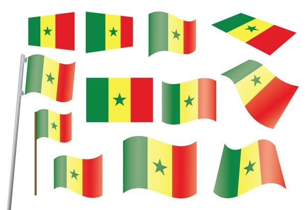 Bandeira do Senegal — Vetor de Stock