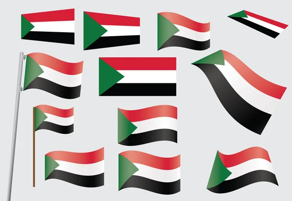Flagge von Sudan — Stockvektor