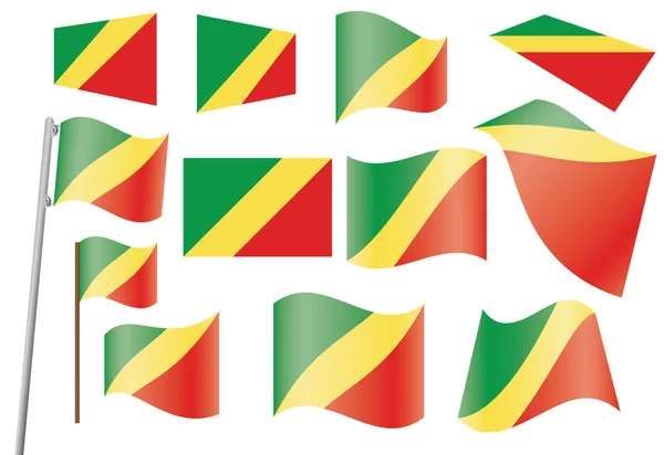 Bandera de la República del congo — Vector de stock