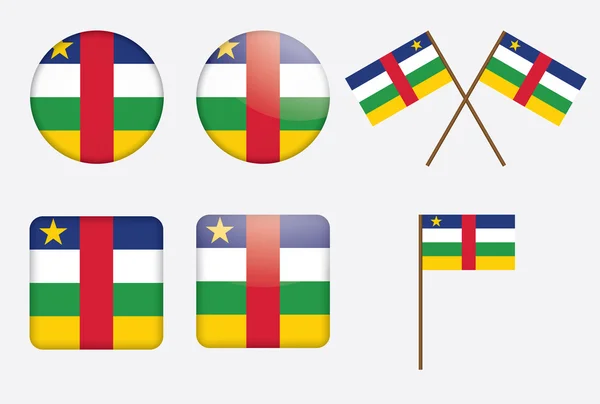 Distintivos com bandeira da República Centro-Africana —  Vetores de Stock