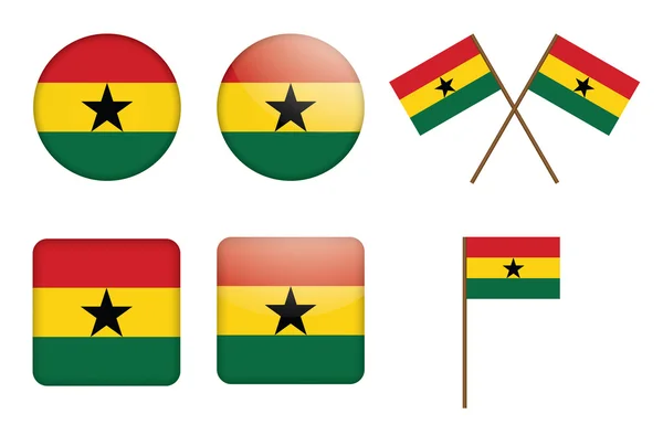 Badges with flag of Ghana — Stock Vector