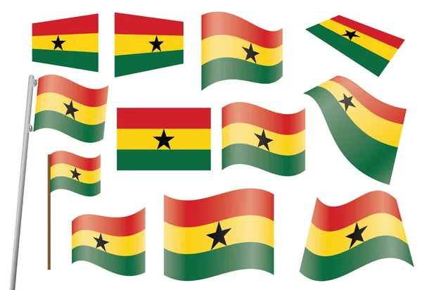 Ghanská vlajka — Stockový vektor
