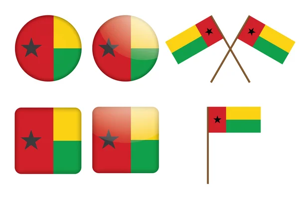 Значки с флагом Гвинеи-Бисау — стоковый вектор