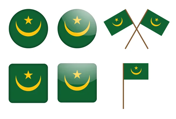 Badges with flag of Mauritania — Stock Vector