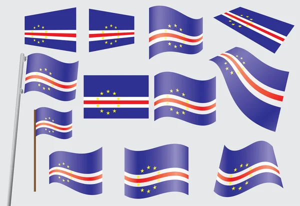 Bandeira de Cabo Verde — Vetor de Stock