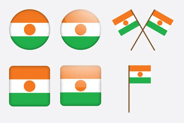 Badges with flag of Niger Royalty Free Stock Illustrations