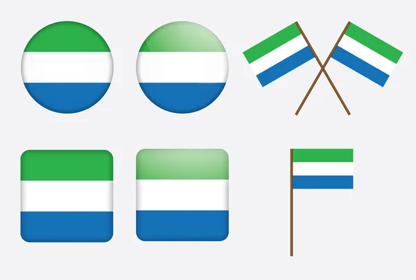 Badges avec drapeau de Sierra Leone — Image vectorielle