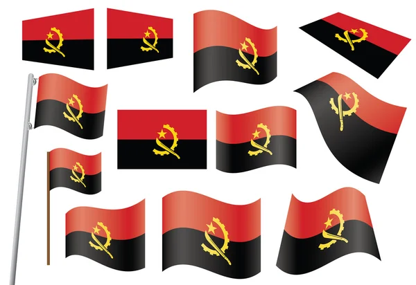 安哥拉的旗子 — 图库矢量图片