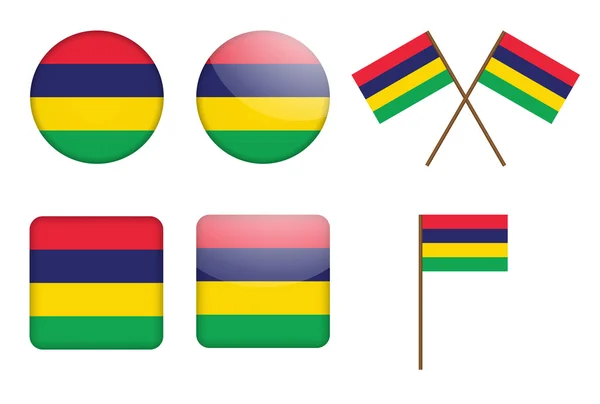 Knopies met vlag van mauritius — Stockvector