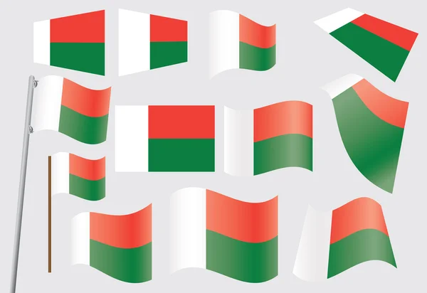 Bandeira de Madagascar — Vetor de Stock