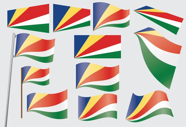 Seychelle-szigetek zászlaja — Stock Vector