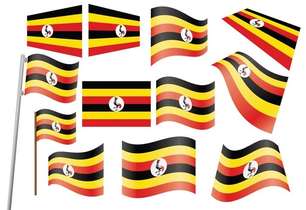 Flagge von Uganda — Stockvektor