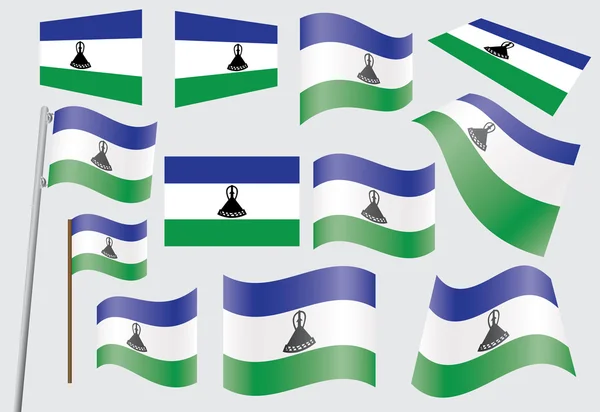 Bandera de lesotho — Vector de stock