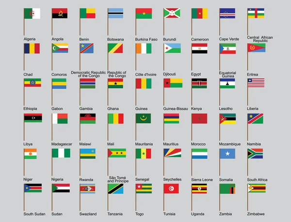 Banderas de países africanos — Vector de stock